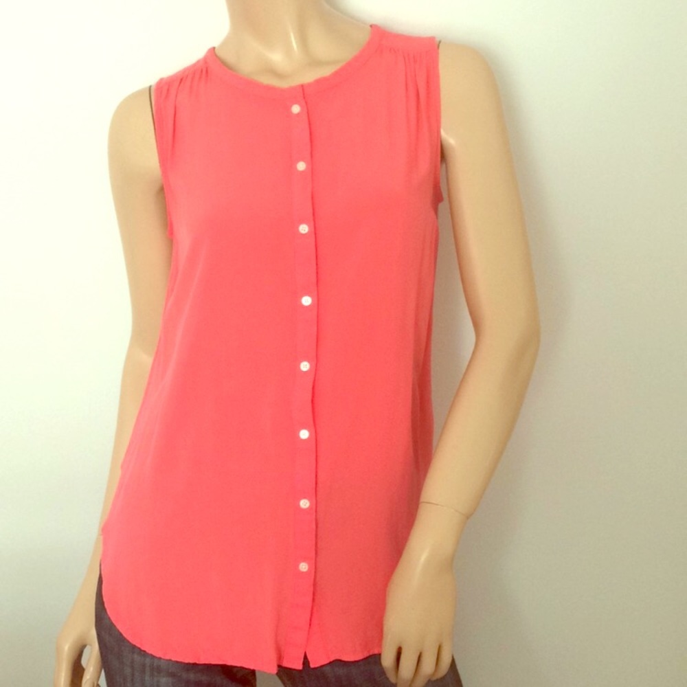 Pink Ann Taylor Dressy Sleeveless Blouse